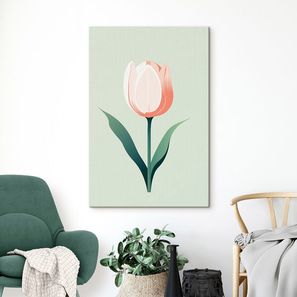 Roze bloem met groene bladeren Roze bloem met groene bladeren