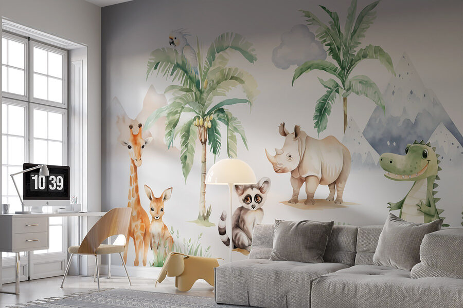 Group of animals in a forest Group of animals in a forest