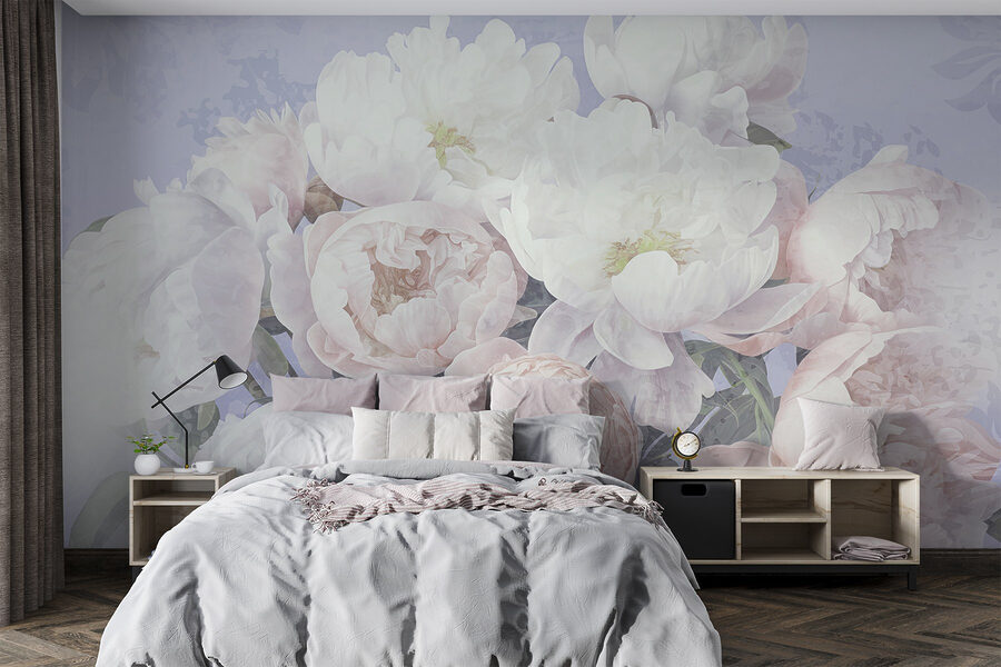 Boeket van witte en roze bloemen