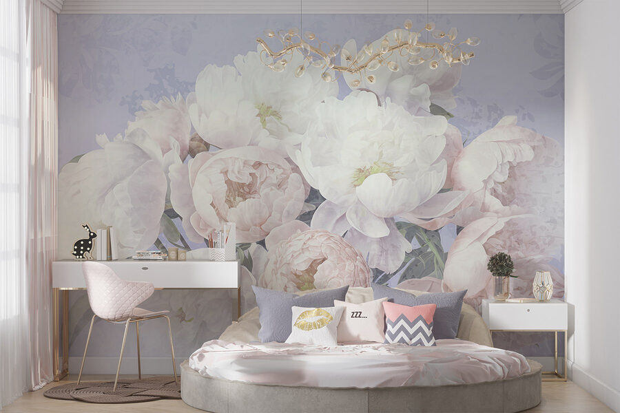 Boeket van witte en roze bloemen