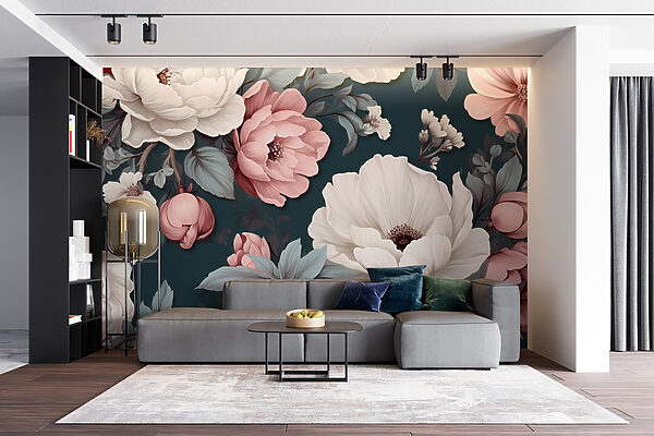 Bloemenpatroon met witte en roze bloemen Bloemenpatroon met witte en roze bloemen