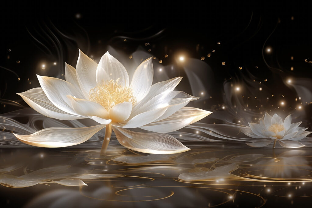 Witte bloem in water Witte bloem in water