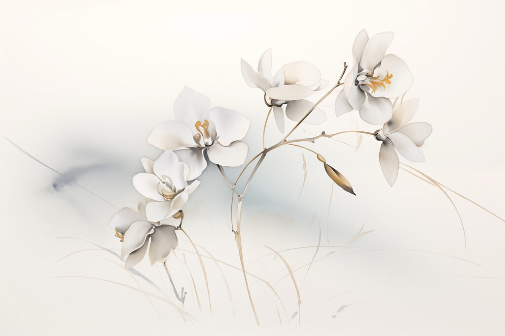 Witte bloemen aan een tak Witte bloemen aan een tak