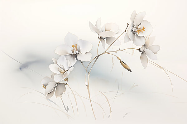Witte bloemen aan een tak Witte bloemen aan een tak