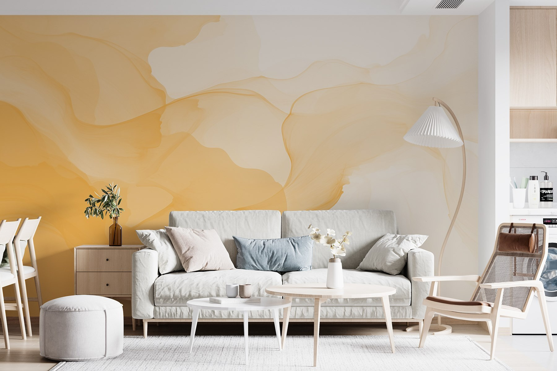 Soft waves of warm hues blending