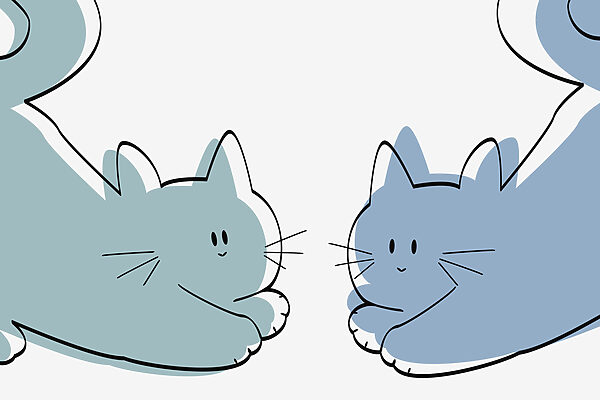 Paar liggende katten Paar liggende katten