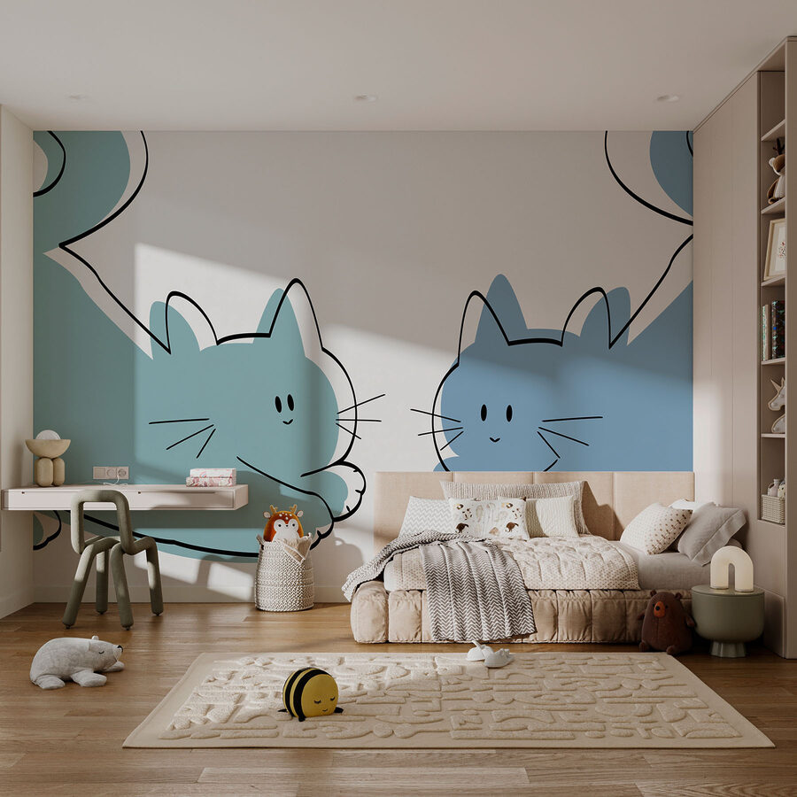 Paar liggende katten Paar liggende katten
