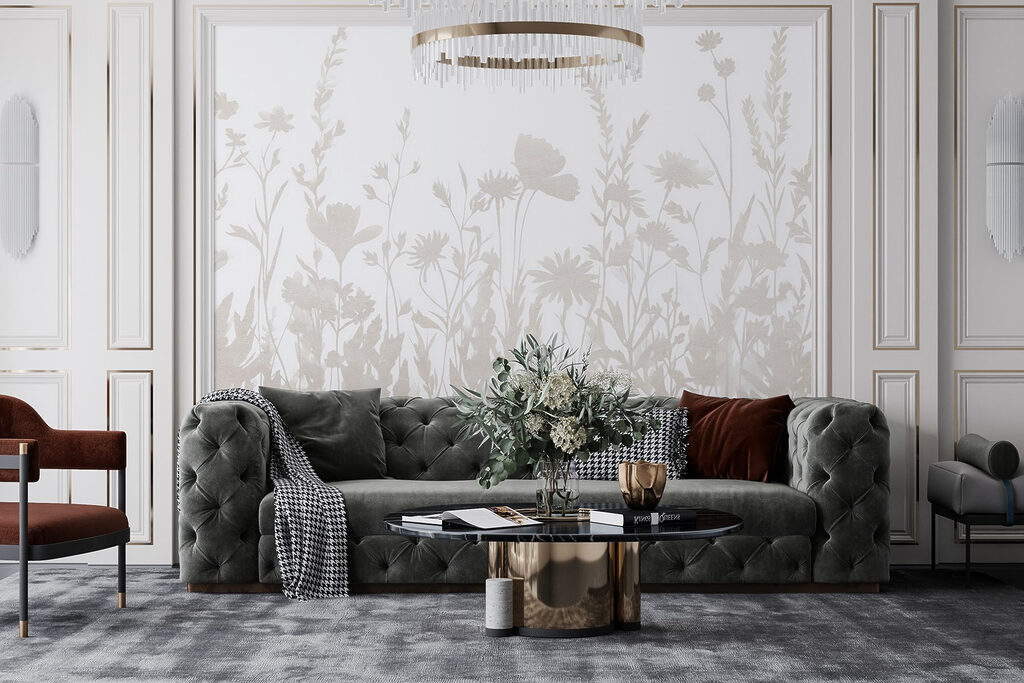 White background with flowers White background with flowers