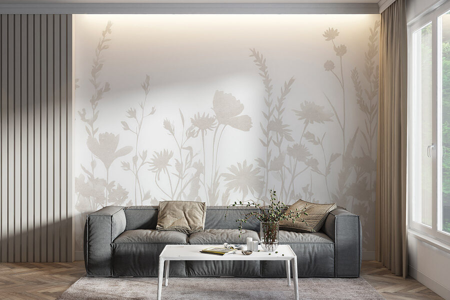 Witte achtergrond met bloemen Witte achtergrond met bloemen