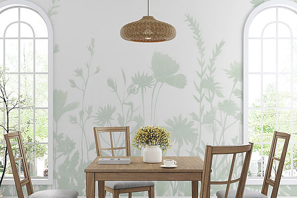 Grillig weergegeven ontwerp met bloemensilhouetten Grillig weergegeven ontwerp met bloemensilhouetten