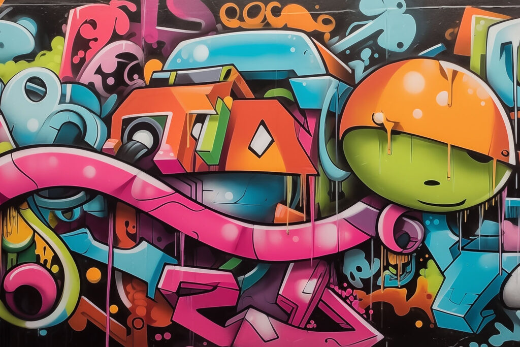 Graffiti op een muur Graffiti op een muur
