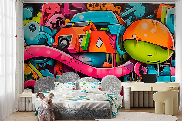 Graffiti op een muur Graffiti op een muur