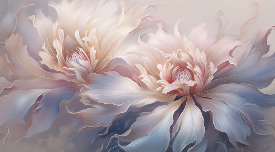 Delicate bloemen in zachte pasteltinten Delicate bloemen in zachte pasteltinten