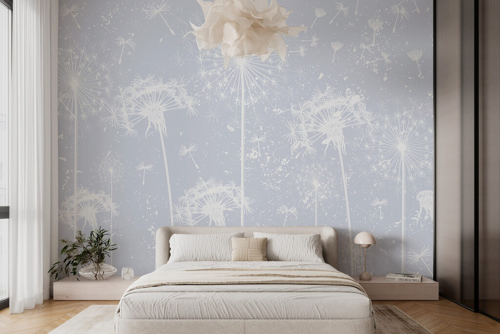 White dandelion flowers