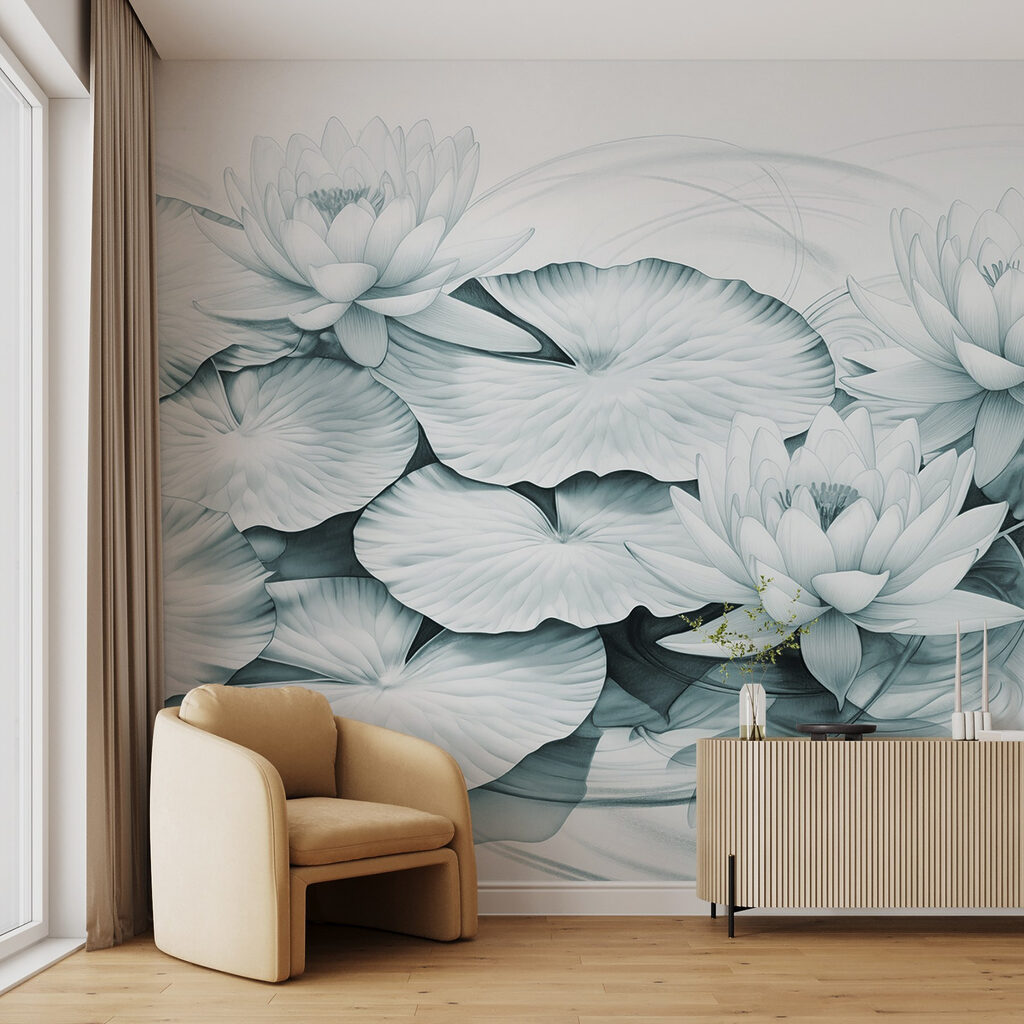 Group of lily pads and leaves