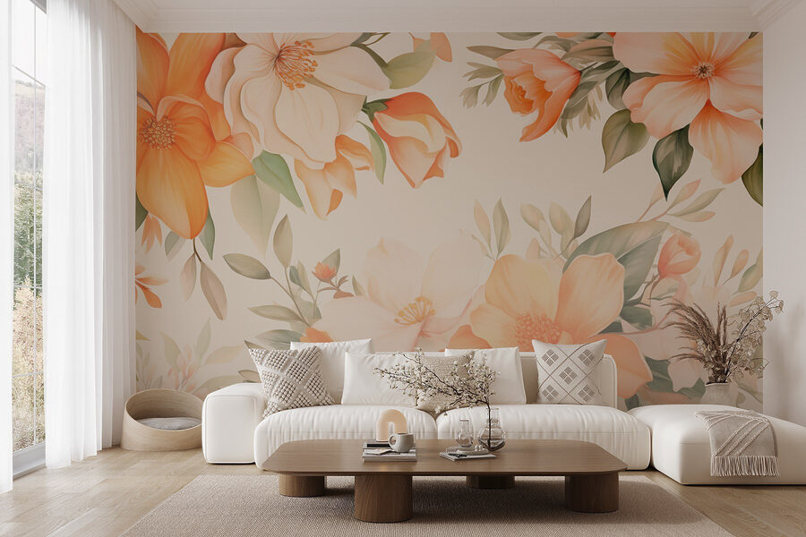 Fotobehang Bloemenpracht in zachte tinten - Afbeelding 4