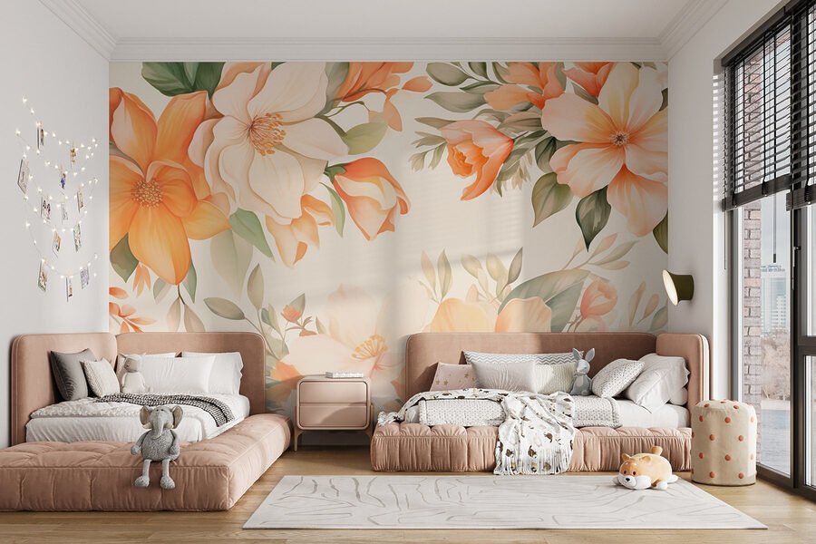 Fotobehang Bloemenpracht in zachte tinten - Afbeelding 5