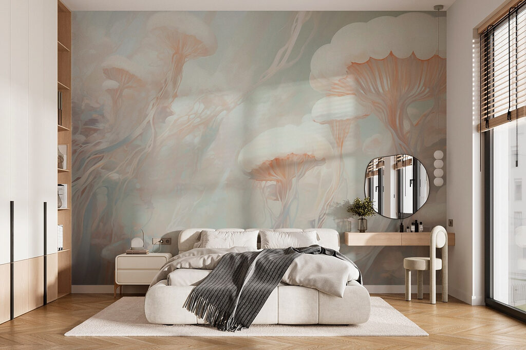 Group of white mushrooms Group of white mushrooms