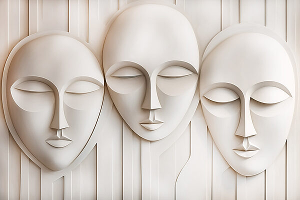 Groep witte maskers Groep witte maskers