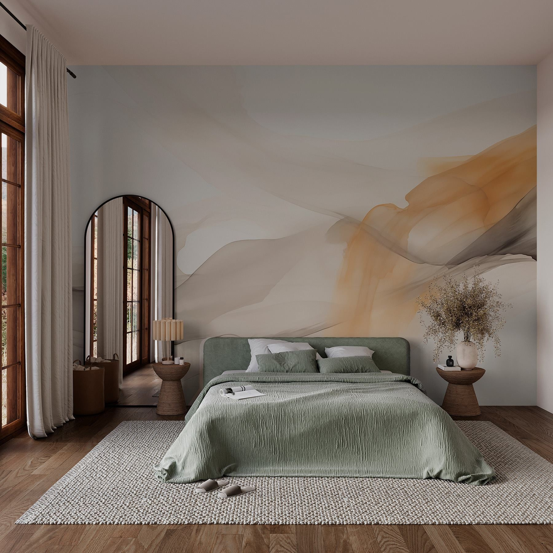 Soft hues dance across the canvas