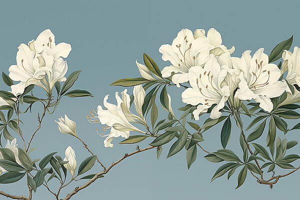 Witte bloemen aan een tak Witte bloemen aan een tak