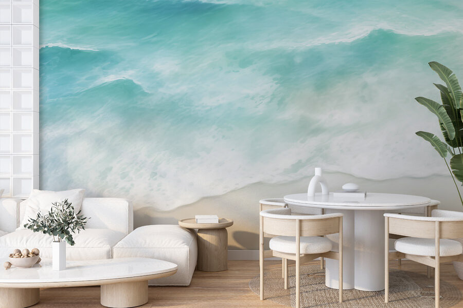 Fotobehang Strand met golven en zand - Afbeelding 2