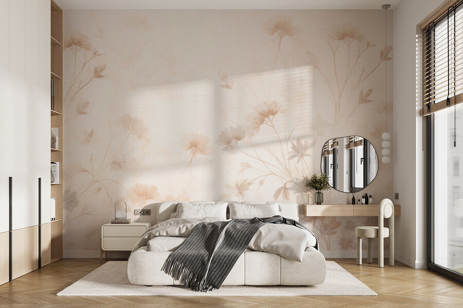 Wit en roze bloemenpatroon Wit en roze bloemenpatroon