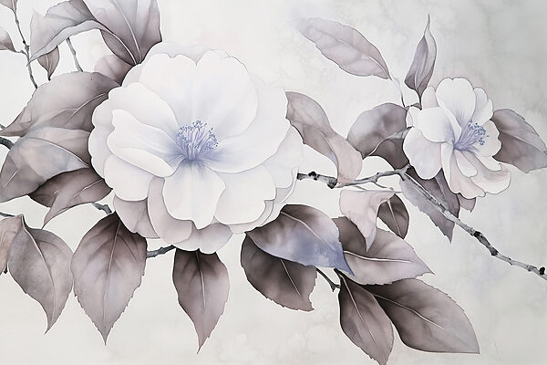 Schilderij van een bloem Schilderij van een bloem
