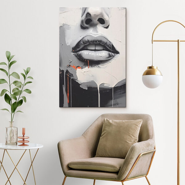 Schilderij van een vrouw’s lippen Schilderij van een vrouw’s lippen