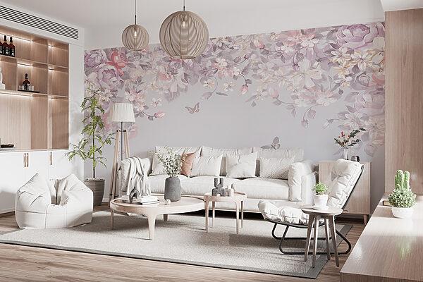 Bloemenpatroon met vlinders Bloemenpatroon met vlinders