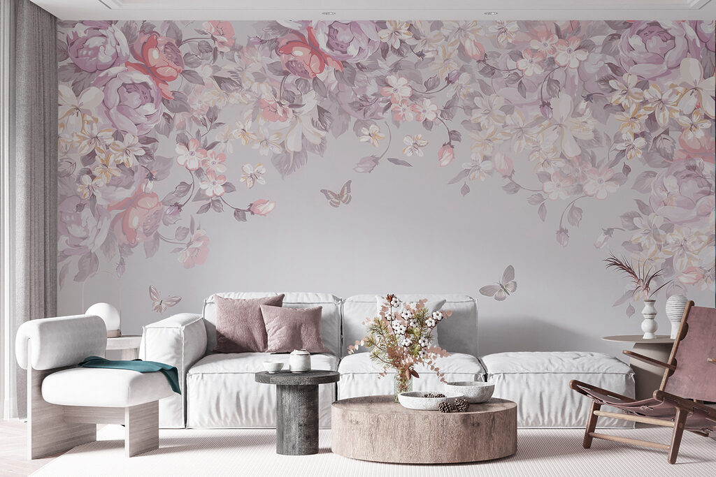 Floral pattern with butterflies Floral pattern with butterflies