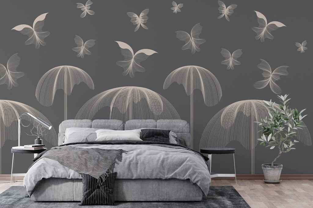 Butterflies and butterflies flying in the sky