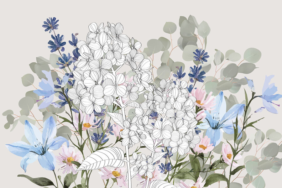 Delicate bloemen in zachte tinten