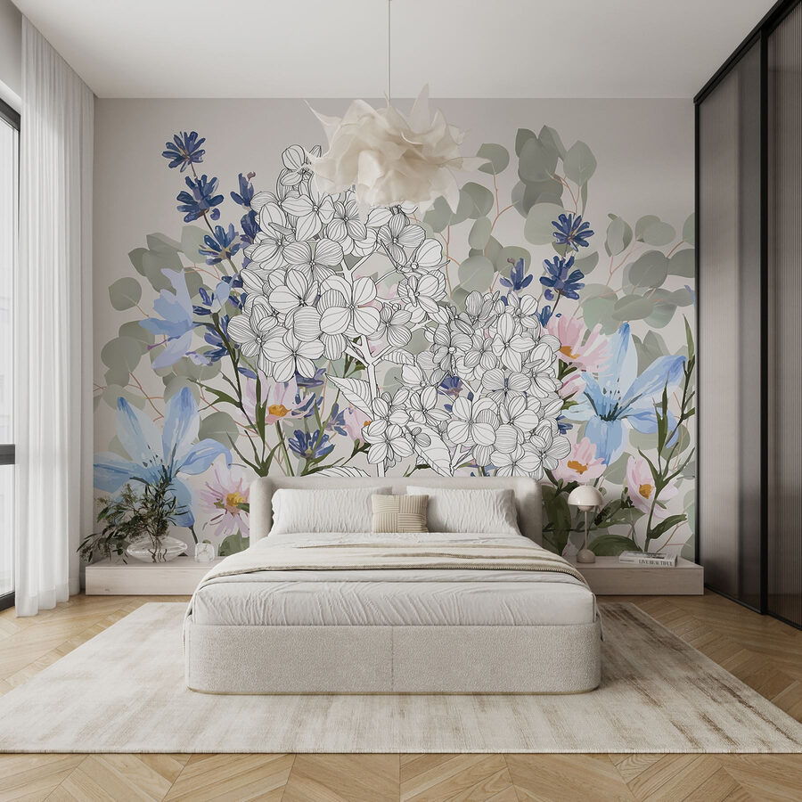 Delicate bloemen in zachte tinten