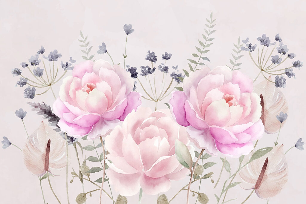 Aquarel van bloemen Aquarel van bloemen