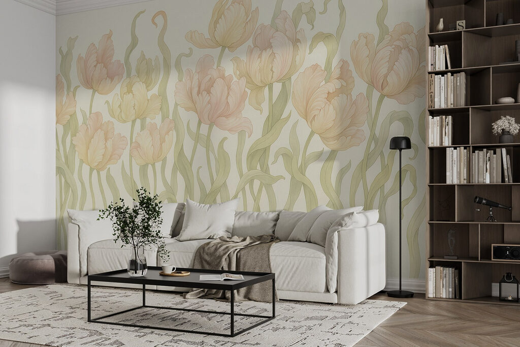 Delicate tulips in soft hues