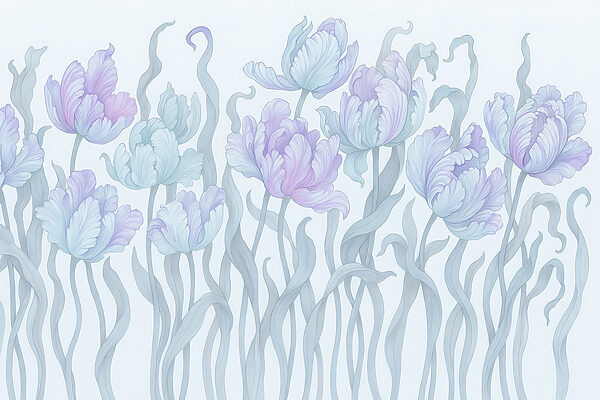 Groep bloemen met bladeren Groep bloemen met bladeren
