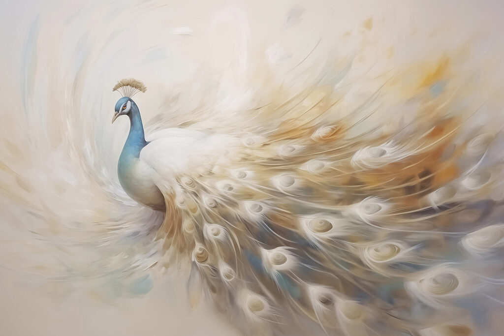 Schilderij van een pauw Schilderij van een pauw