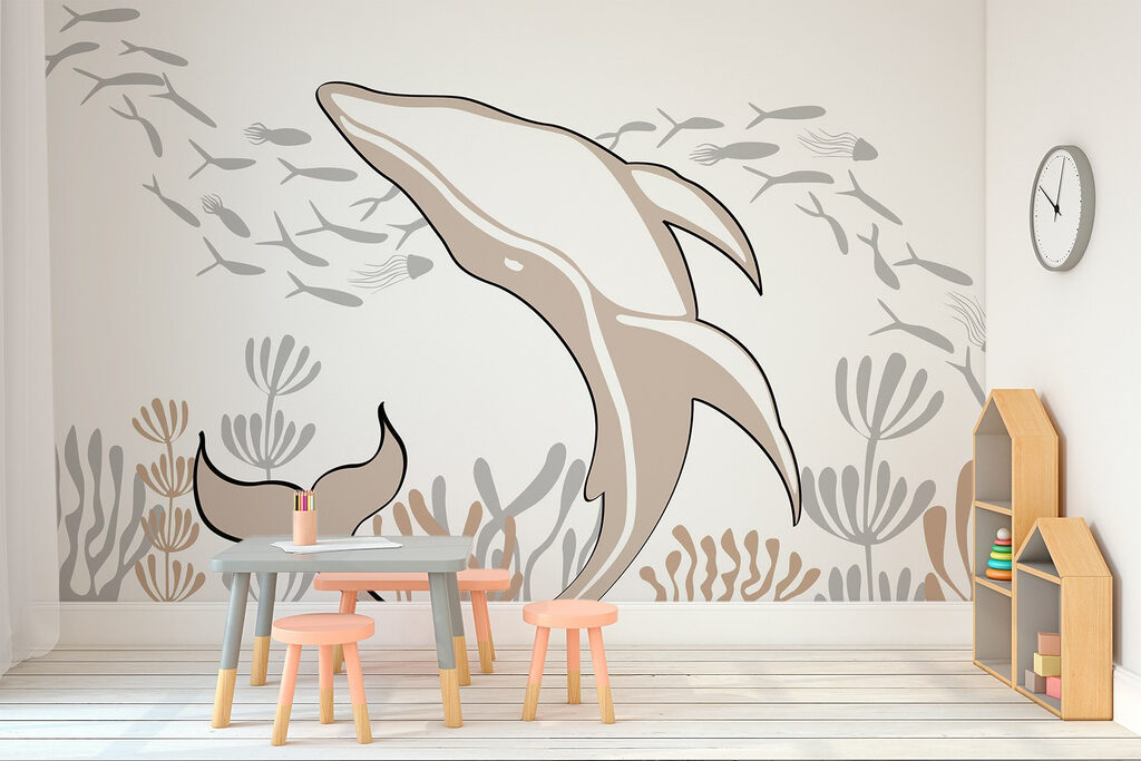 Dolphin swimming in the ocean Dolphin swimming in the ocean