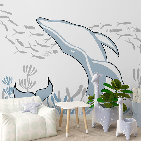 Dolphin swimming in the ocean Dolphin swimming in the ocean