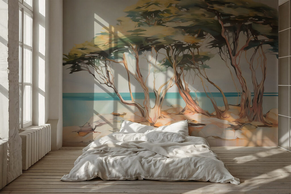 Group of trees on a rocky island