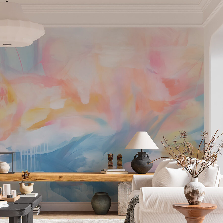 Schilderij van een kleurrijke lucht