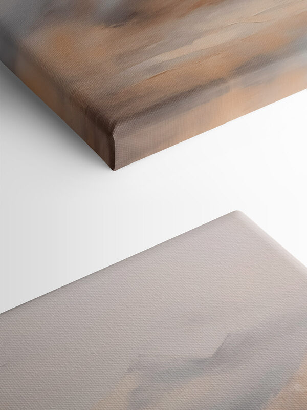 Painting of mountains and fog