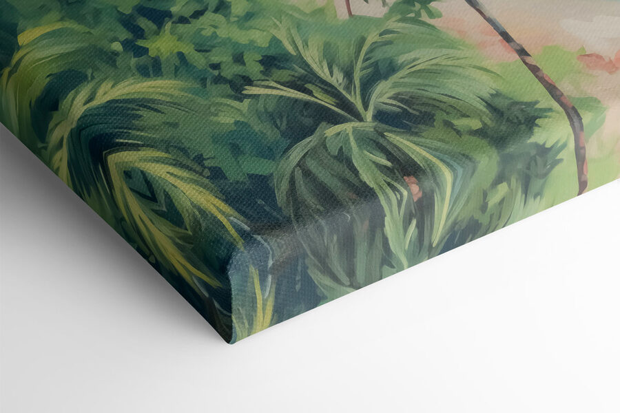 Strand met palmbomen en blauw water
