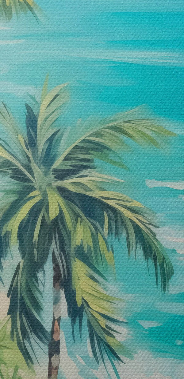 Strand met palmbomen en blauw water Strand met palmbomen en blauw water