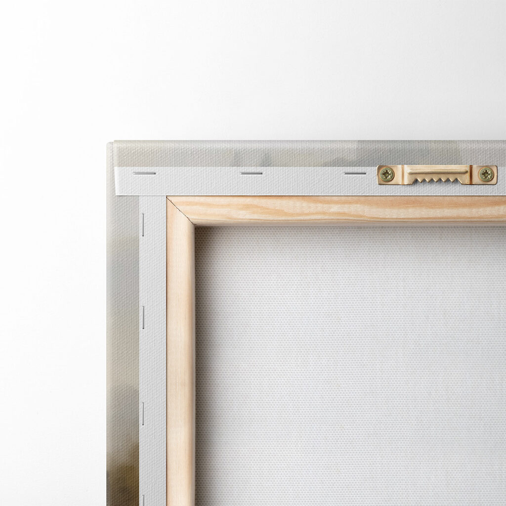 Painting of a village on a hill