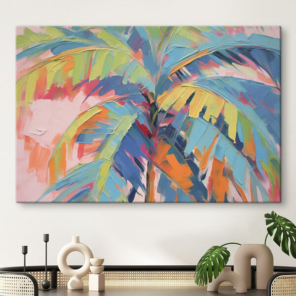 Schilderij van een palmboom Schilderij van een palmboom