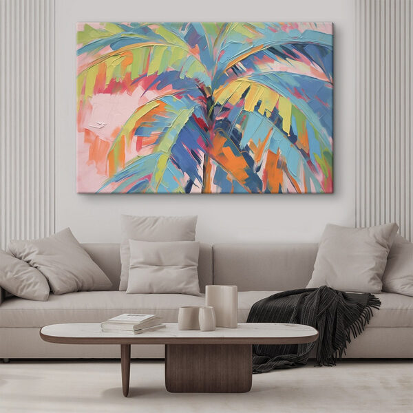 Schilderij van een palmboom Schilderij van een palmboom