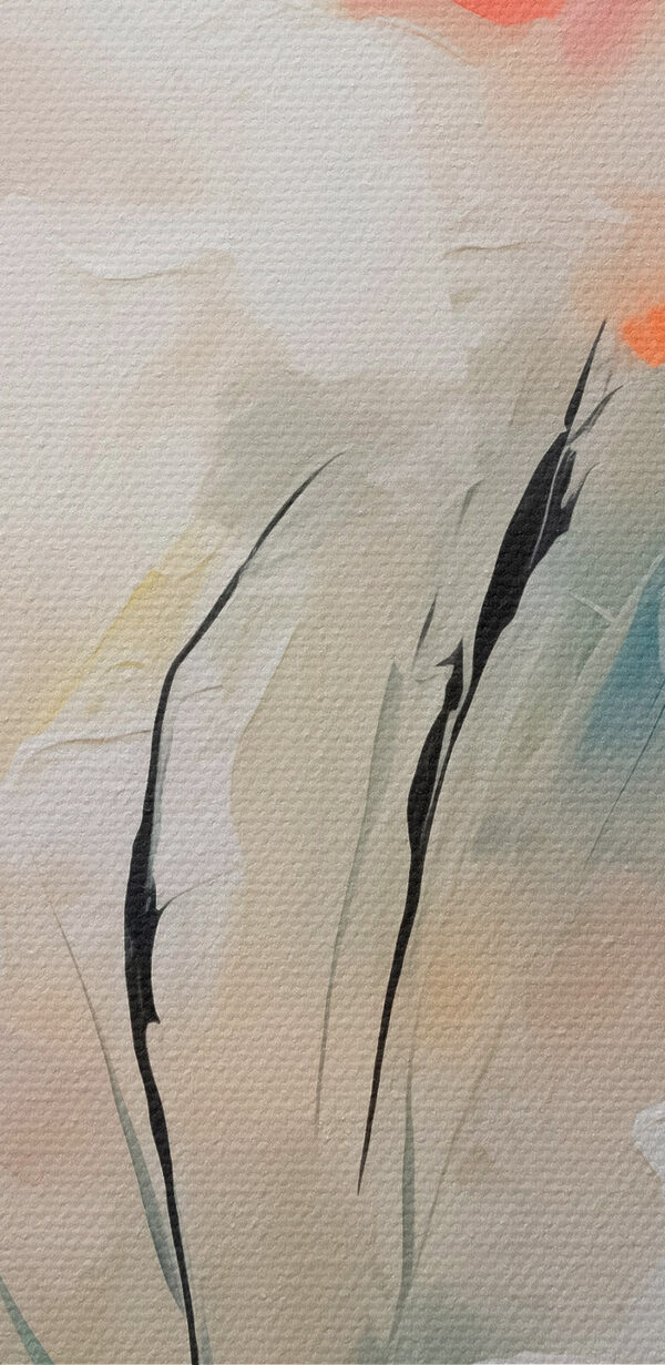 Schilderij van bloemen op een muur Schilderij van bloemen op een muur
