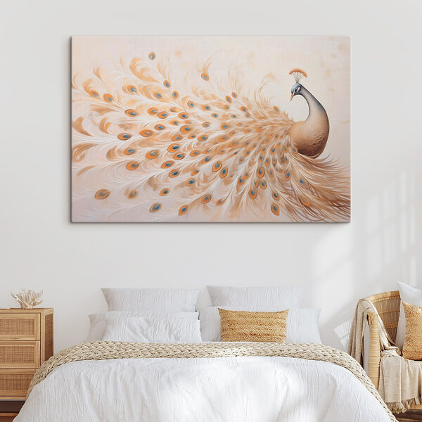 Schilderij van een pauw Schilderij van een pauw